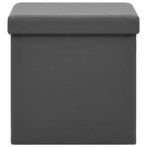 vidaXL Storage Stools 2 pcs Grey PVC