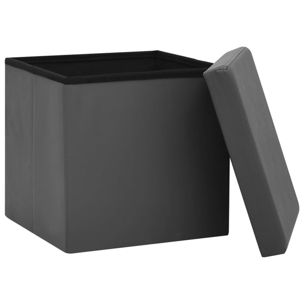 vidaXL Storage Stools 2 pcs Grey PVC