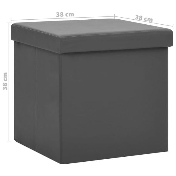 vidaXL Storage Stools 2 pcs Grey PVC