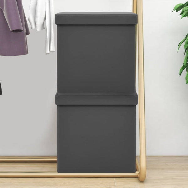 vidaXL Storage Stools 2 pcs Grey PVC