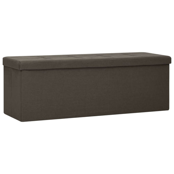 vidaXL Foldable Storage Bench Dark Brown Linen Look