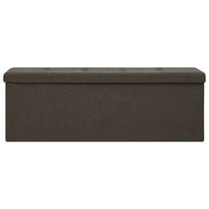 vidaXL Foldable Storage Bench Dark Brown Linen Look