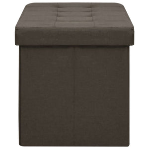 vidaXL Foldable Storage Bench Dark Brown Linen Look
