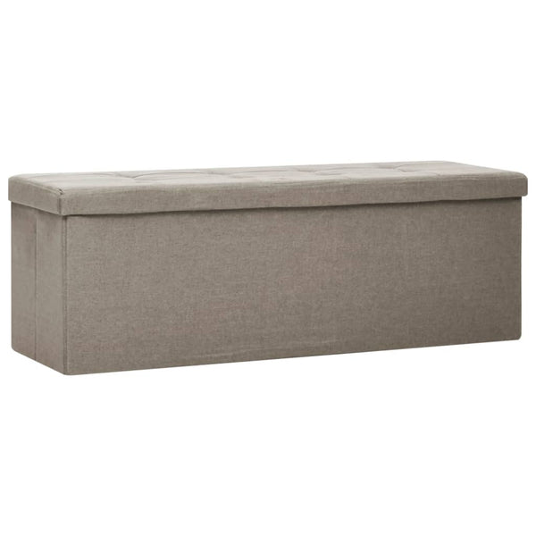 Faltbare Sitzbank Taupe Leinenoptik