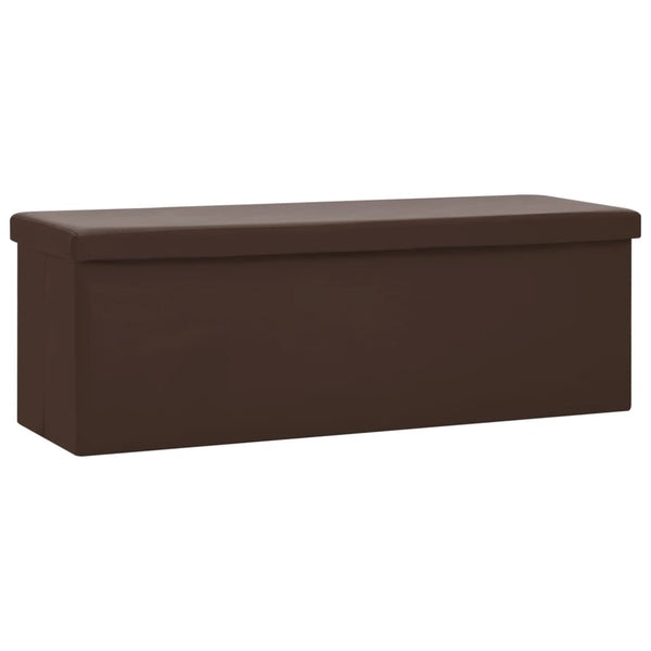 Faltbare Sitzbank Braun PVC mit Stauraum