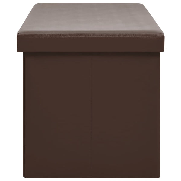 Faltbare Sitzbank Braun PVC mit Stauraum