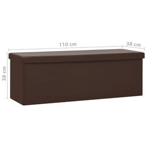 Faltbare Sitzbank Braun PVC mit Stauraum