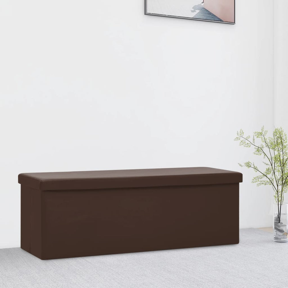 Faltbare Sitzbank Braun PVC mit Stauraum
