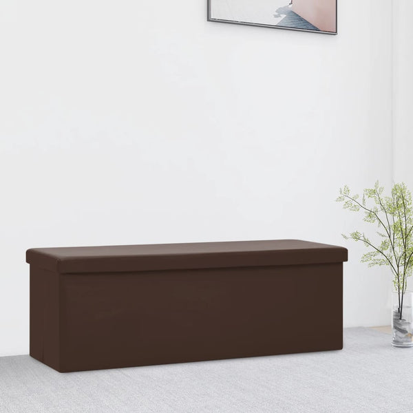 Faltbare Sitzbank Braun PVC mit Stauraum