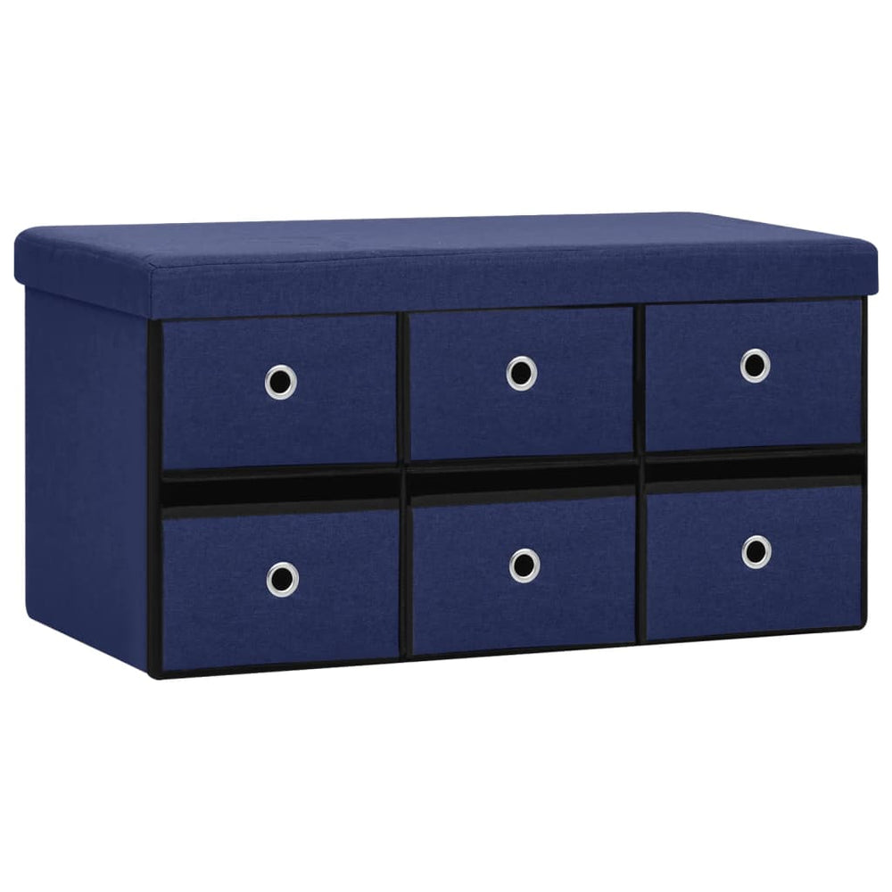 Faltbare Sitzbank Blau mit Stauraum
