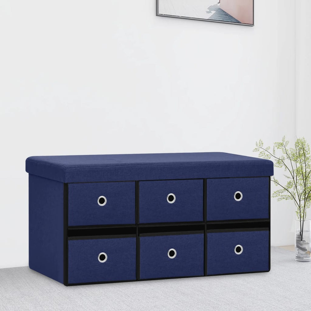 Faltbare Sitzbank Blau mit Stauraum