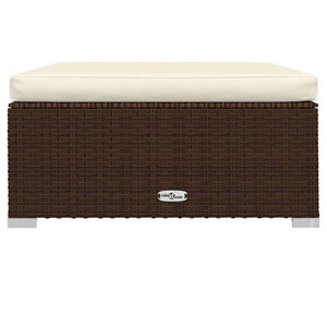 vidaXL 4-Piece Garden Lounge Set with Cushions Brown Poly Rattan