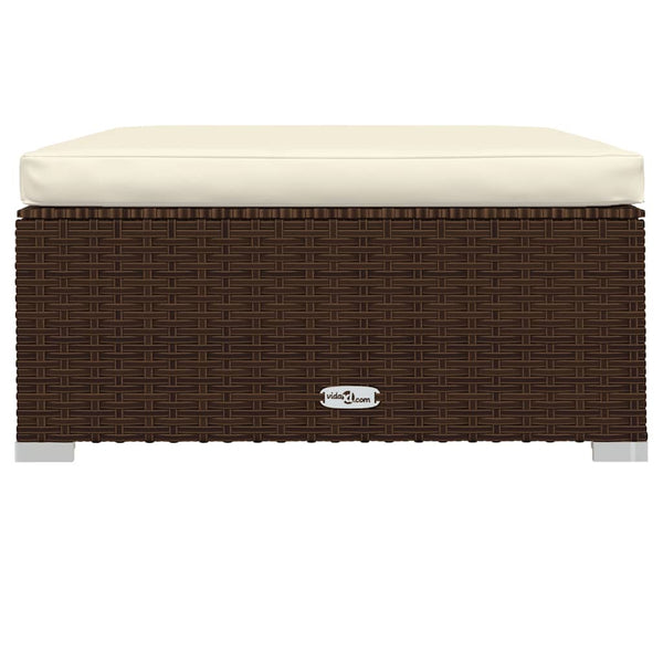 vidaXL 4-Piece Garden Lounge Set with Cushions Brown Poly Rattan