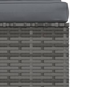 vidaXL 4-Seater Sofa with Cushions Grey Poly Rattan