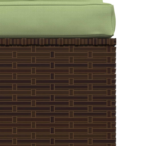 vidaXL 4-Seater Sofa with Cushions Brown Poly Rattan