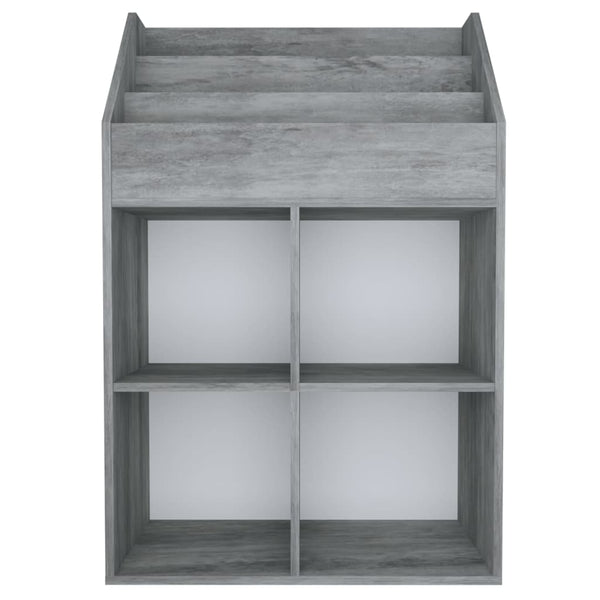 vidaXL Kids Bookcase Concrete Gray 71x30x114 cm Particle Board
