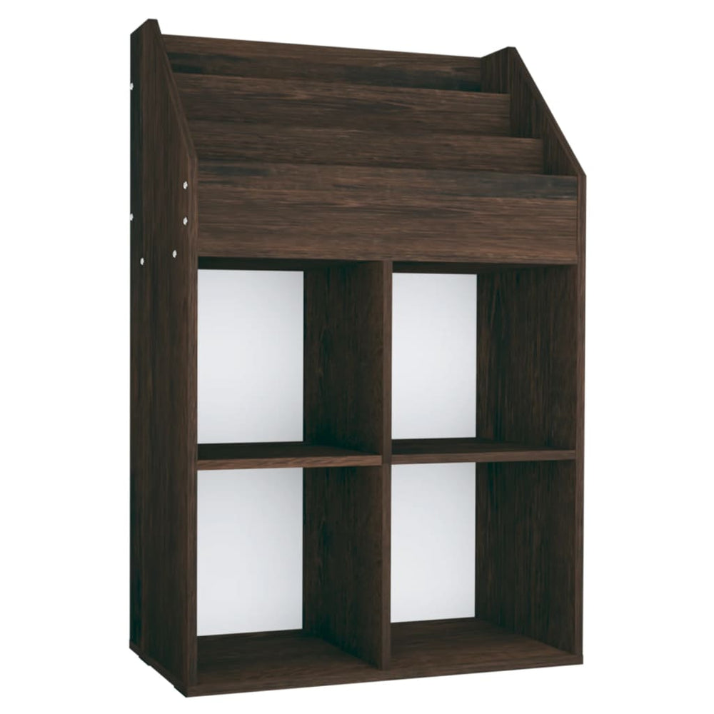 vidaXL Kids' Bookcase Smoked Oak 71x30x114 cm Chipboard