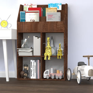 vidaXL Kids' Bookshelf Brown Oak Look 71x30x114cm Engineered Wood