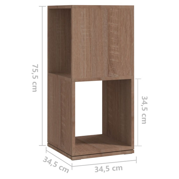 vidaXL Rotating Shelf Sonoma Oak 34.5x34.5x75.5 cm Engineered Wood