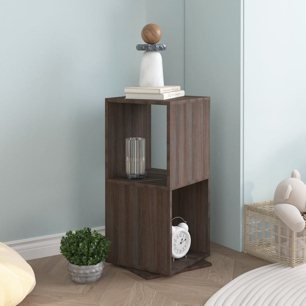 vidaXL Rotating Shelf Grey and Sonoma Oak 34.5x34.5x75.5 cm Engineered Wood