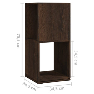 vidaXL Rotating Shelf Smoked Oak 34.5x34.5x75.5 cm Engineered Wood