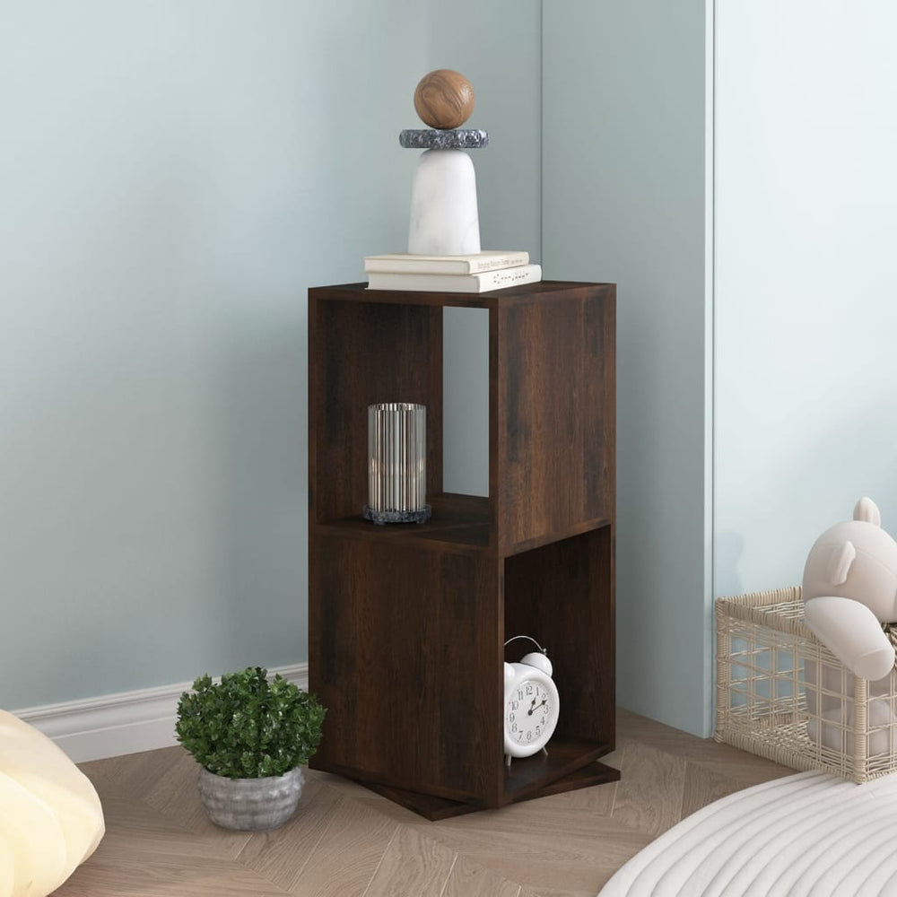 vidaXL Rotating Shelf Smoked Oak 34.5x34.5x75.5 cm Engineered Wood