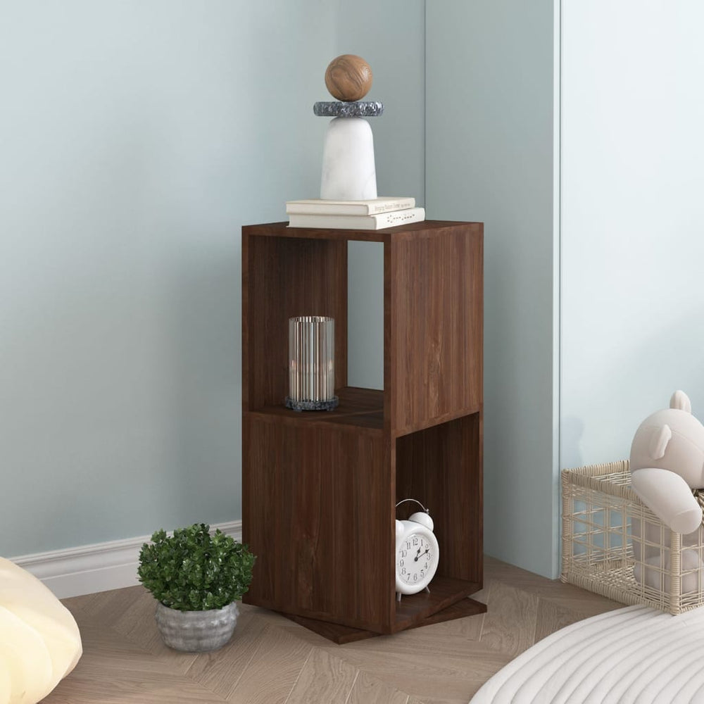 vidaXL Rotating Shelf Brown Oak Look 34.5x34.5x75.5 cm Engineered Wood