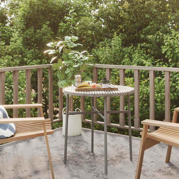 Beistelltisch Grau 45 cm Poly Rattan