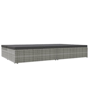 vidaXL Sun Lounger with Cushions Poly Rattan Dark Grey