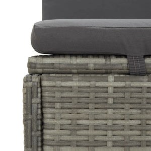 vidaXL Sun Lounger with Cushions Poly Rattan Dark Grey