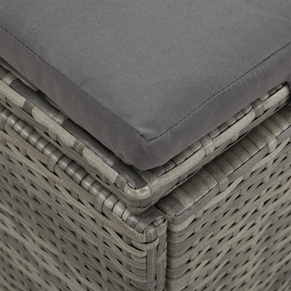 vidaXL Sun Lounger with Cushions Poly Rattan Dark Grey