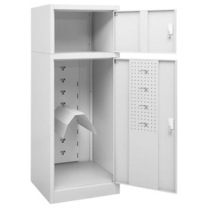 vidaXL Saddle Cabinet Light Gray 53x53x140 cm Steel