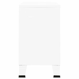 vidaXL Industrial Sideboard White 105x35x62 cm Metal and Glass