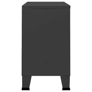vidaXL Industrial Sideboard Anthracite 105x35x62 cm Metal and Glass