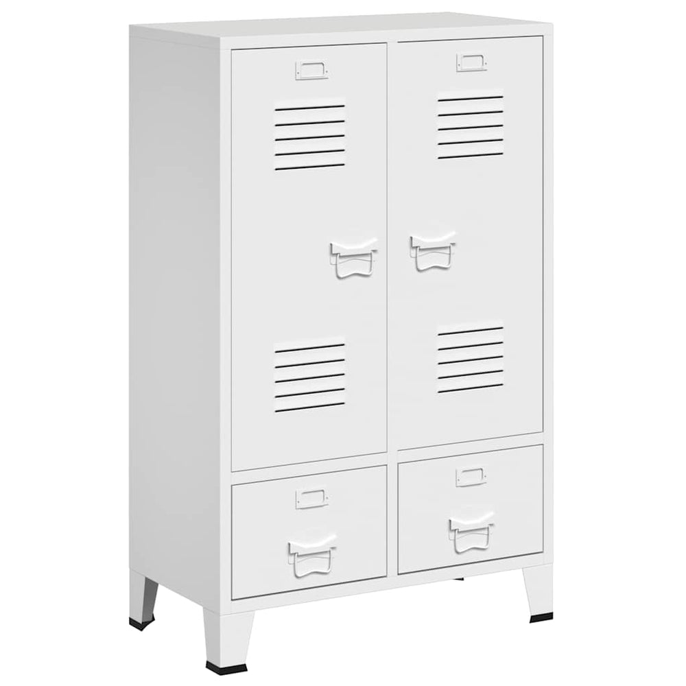 vidaXL Wardrobe Industrial Style White 67x35x107 cm Steel