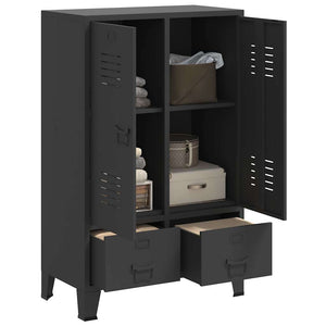 vidaXL Wardrobe Industrial Style Anthracite 67x35x107 cm Steel