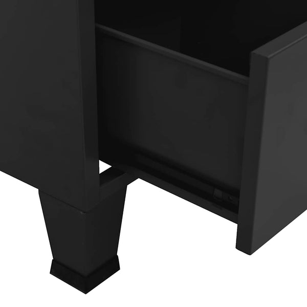 vidaXL Industrial Wardrobe Black 90x50x180 cm Metal