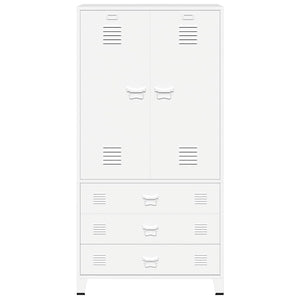 vidaXL Industrial Wardrobe White 90x50x180 cm Metal