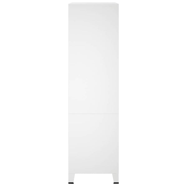 vidaXL Industrial Wardrobe White 90x50x180 cm Metal