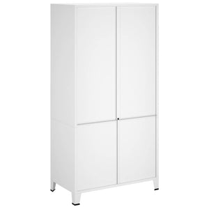 vidaXL Industrial Wardrobe White 90x50x180 cm Metal