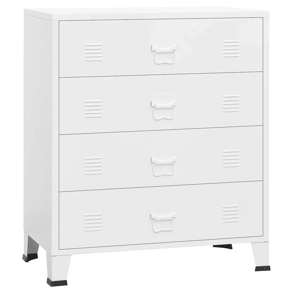 vidaXL Industrial Chest of Drawers with Drawers White 78x40x93 cm Metal