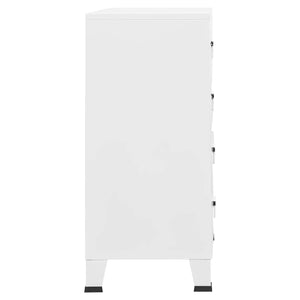 vidaXL Industrial Chest of Drawers with Drawers White 78x40x93 cm Metal