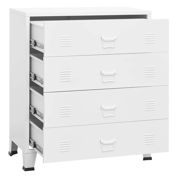 vidaXL Industrial Chest of Drawers with Drawers White 78x40x93 cm Metal