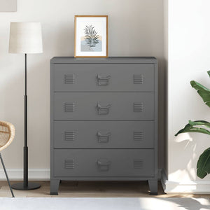 vidaXL Industrial Chest of Drawers with Drawers Anthracite 78x40x93 cm Metal