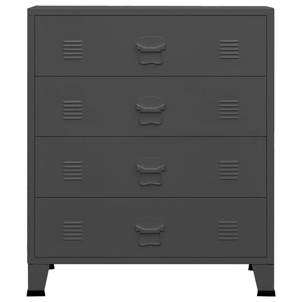 vidaXL Industrial Chest of Drawers with Drawers Anthracite 78x40x93 cm Metal