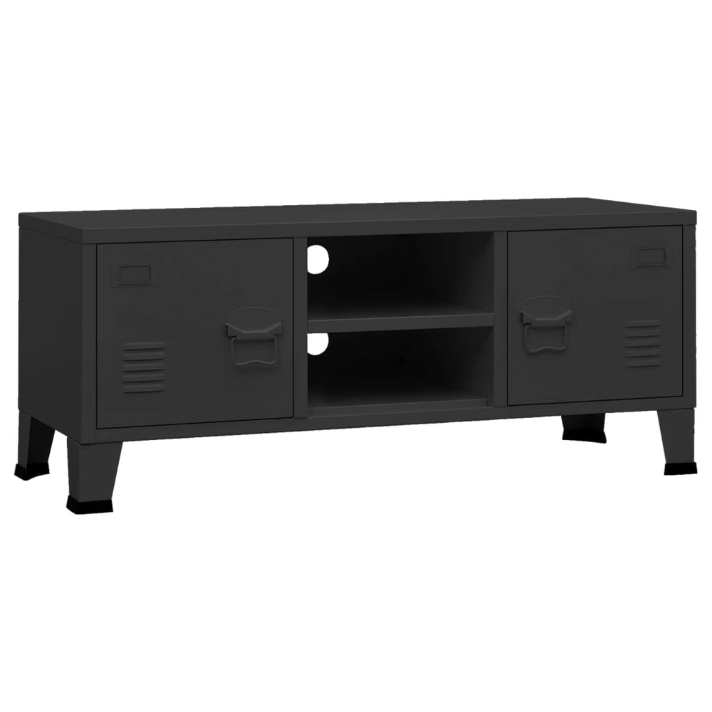 vidaXL Industrial Style TV Cabinet Black 105x35x42 cm Metal