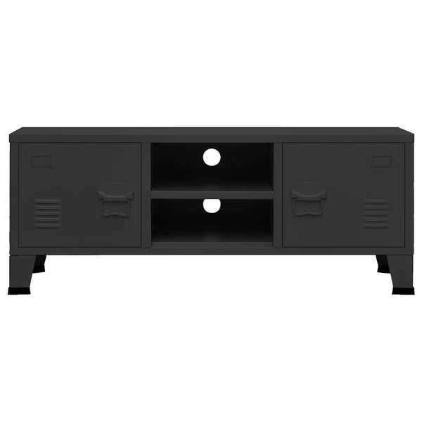 vidaXL Industrial Style TV Cabinet Black 105x35x42 cm Metal
