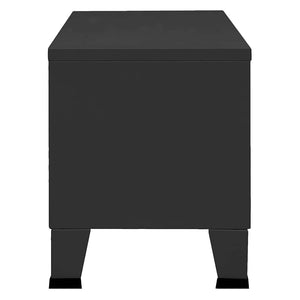 vidaXL Industrial Style TV Cabinet Black 105x35x42 cm Metal