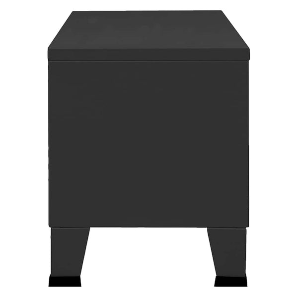 vidaXL Industrial Style TV Cabinet Black 105x35x42 cm Metal