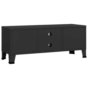 vidaXL Industrial Style TV Cabinet Black 105x35x42 cm Metal